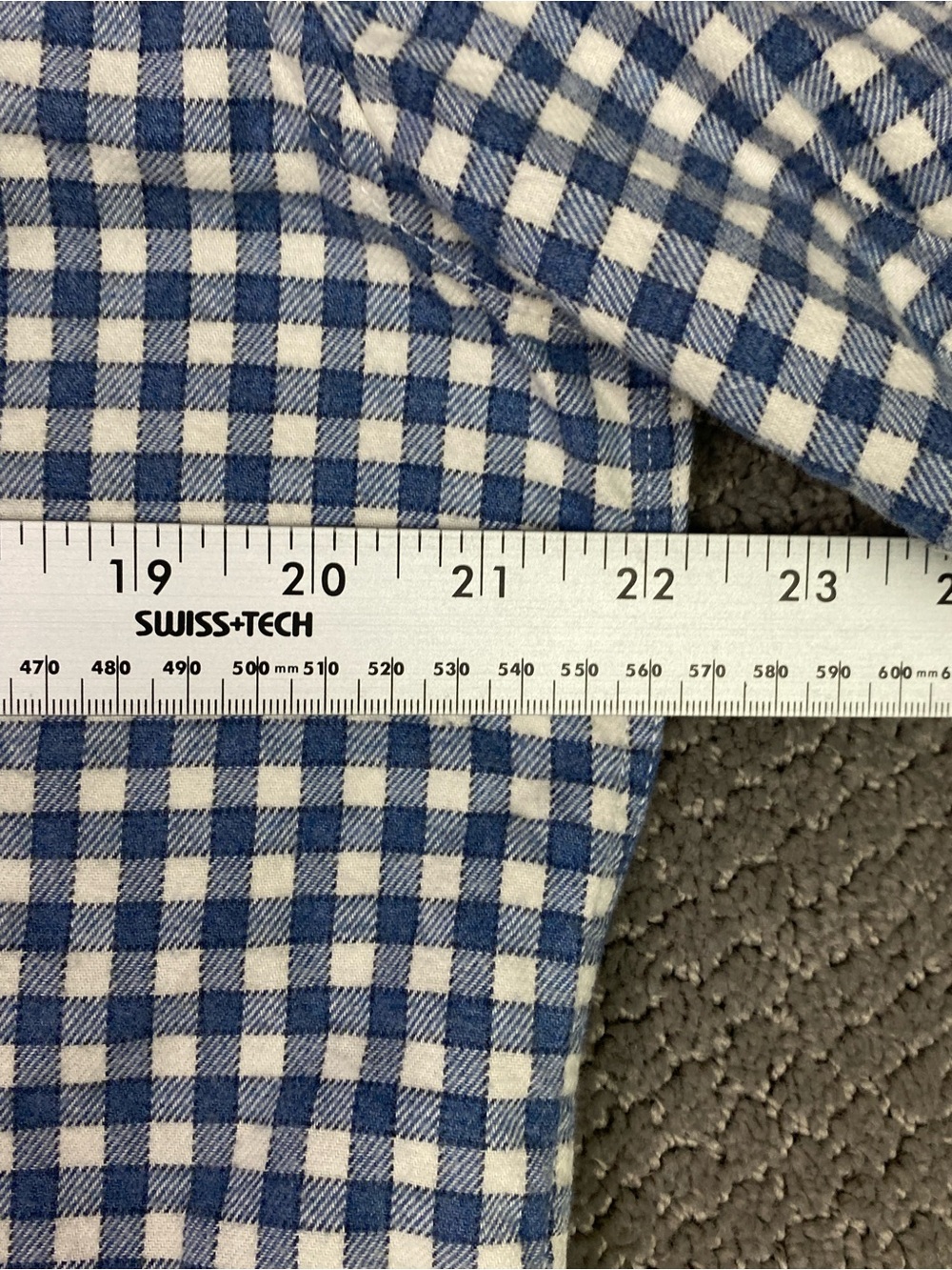 johnnie-O Flannel Shirt Mens Medium Blue White Gingham Check Hyat Hangin' Out - Picture 9 of 13